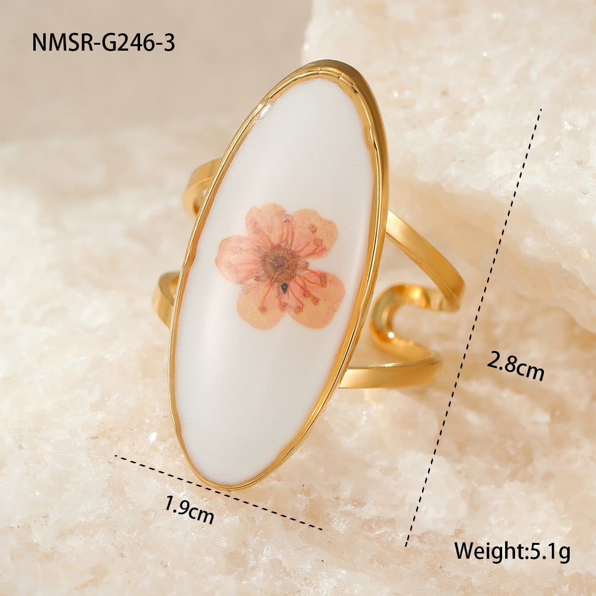 NMSR-G246-3 Flower Ring