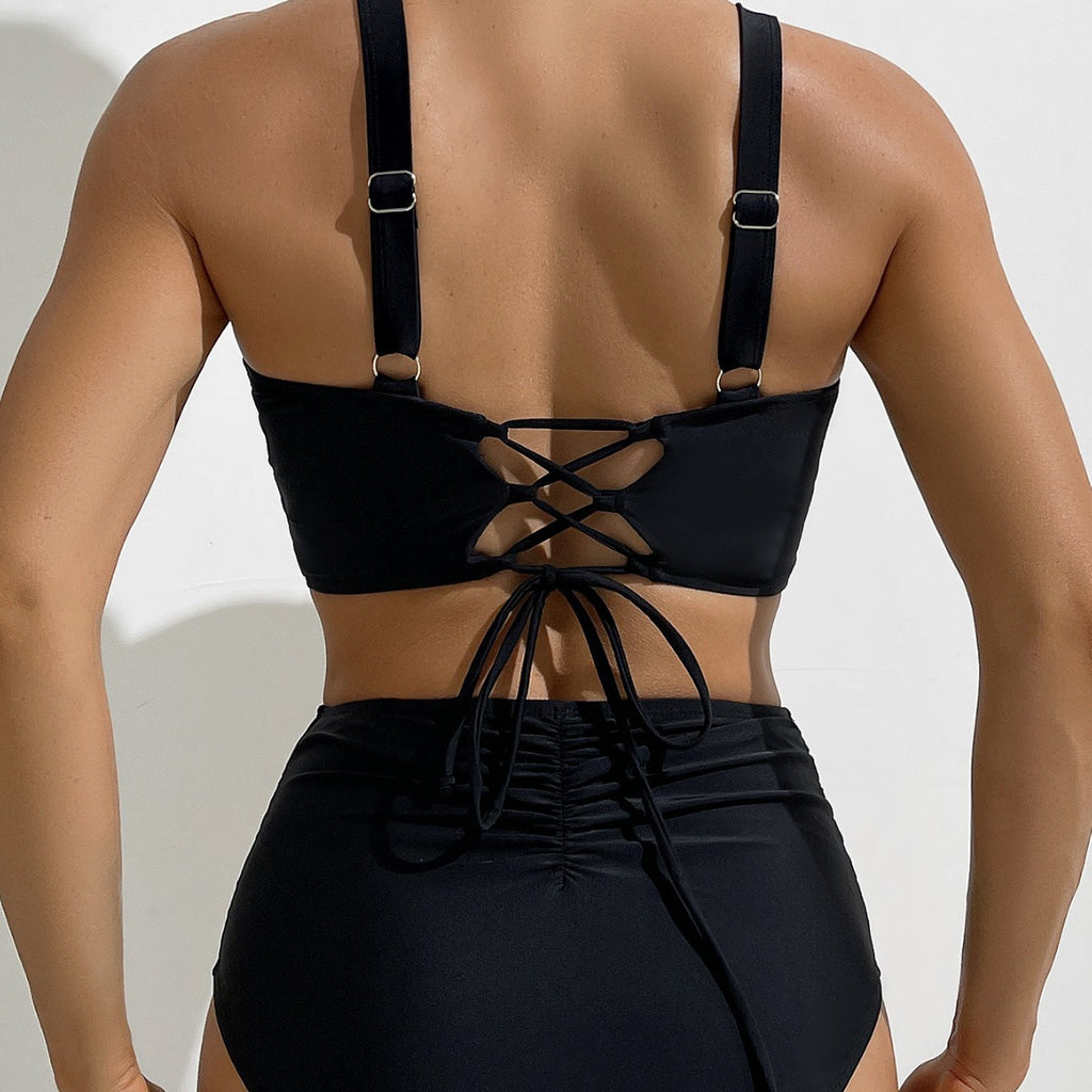 Solid One-piece Swimwear
