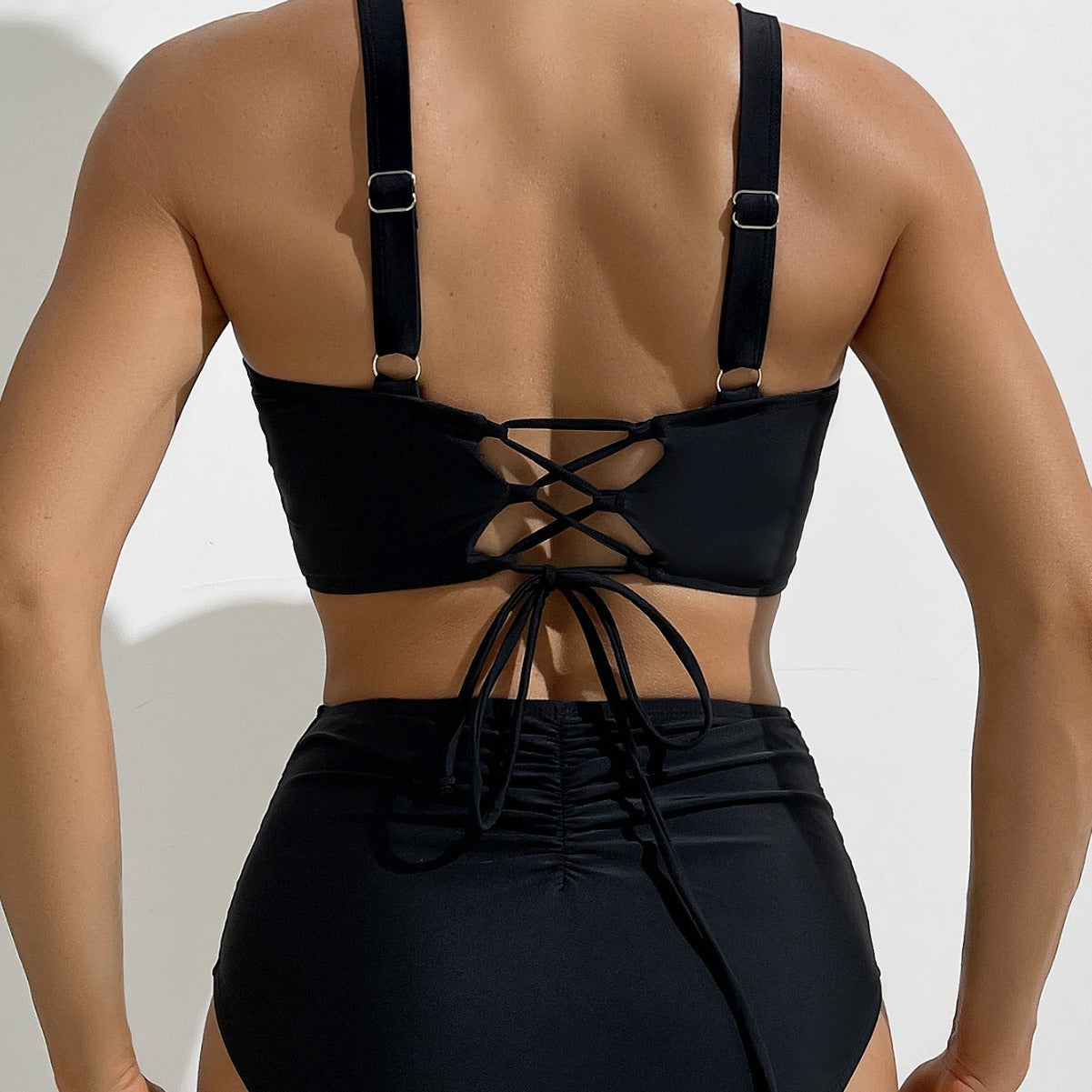Solid One-piece Swimwear