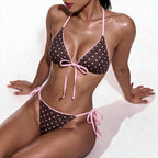 Women's Polka Dot Halter Bikini Set