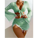 Solid Color Bikini Swimwear