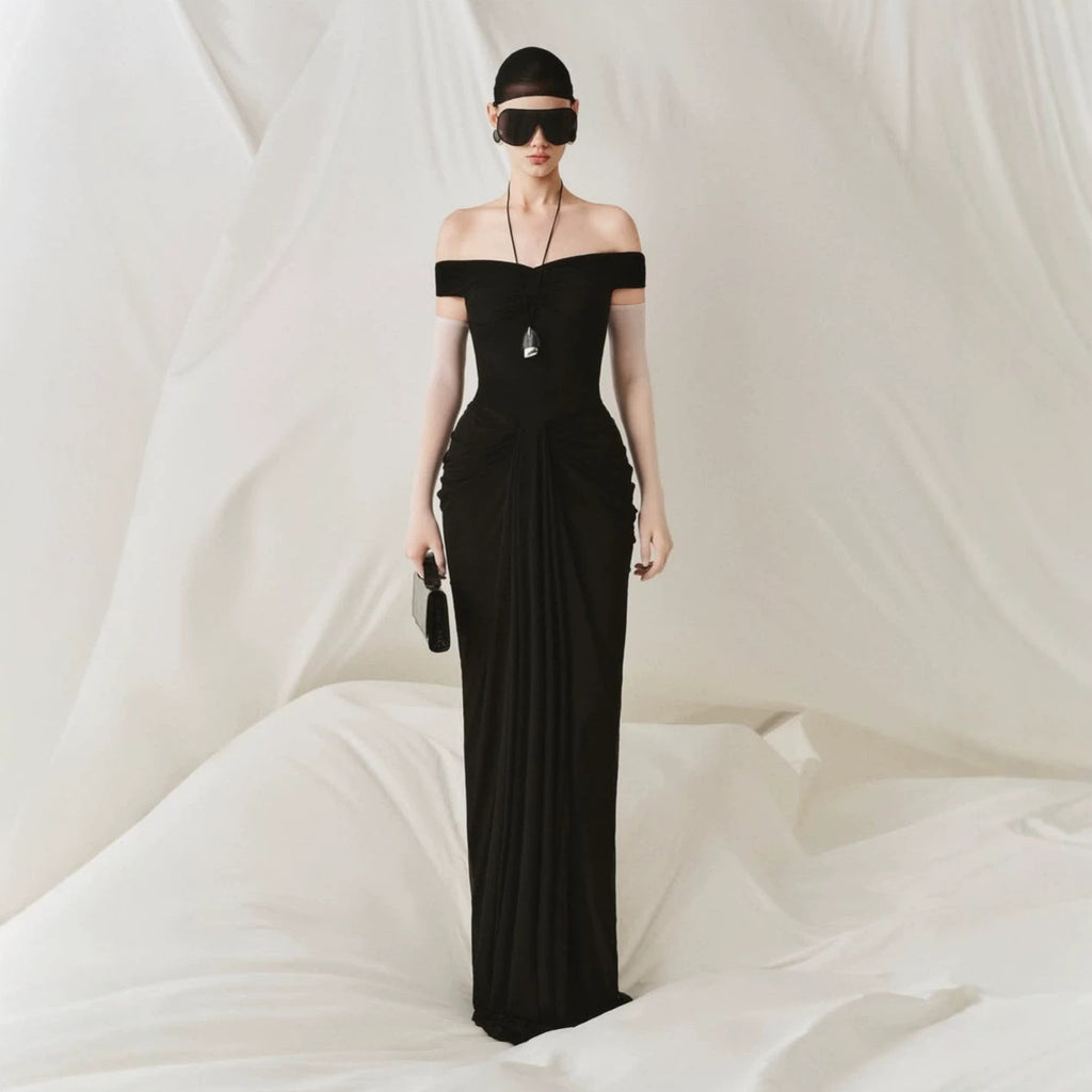 Women's Women's's Off The Shoulder Sheath Mop Cocktail Maxi Dress Dinner Dress