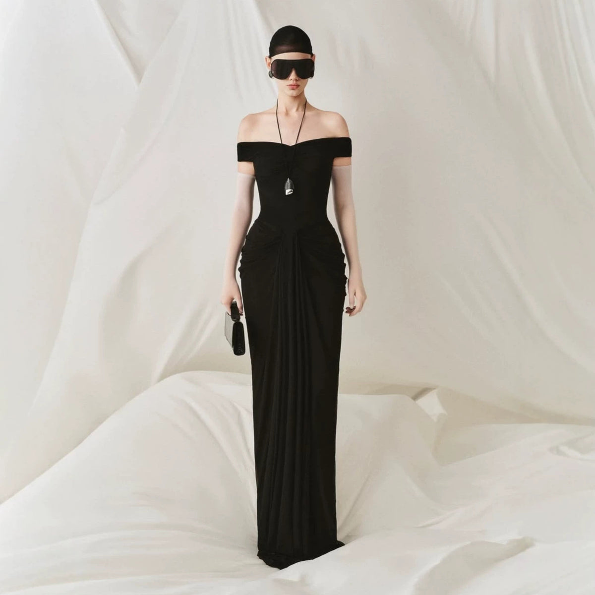 Women's Women's's Off The Shoulder Sheath Mop Cocktail Maxi Dress Dinner Dress