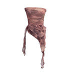 Women's Ruffled Asymmetric Mesh Tube Top