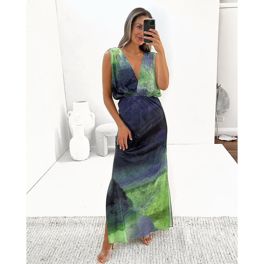 Women's Backless Split Maxi Dress