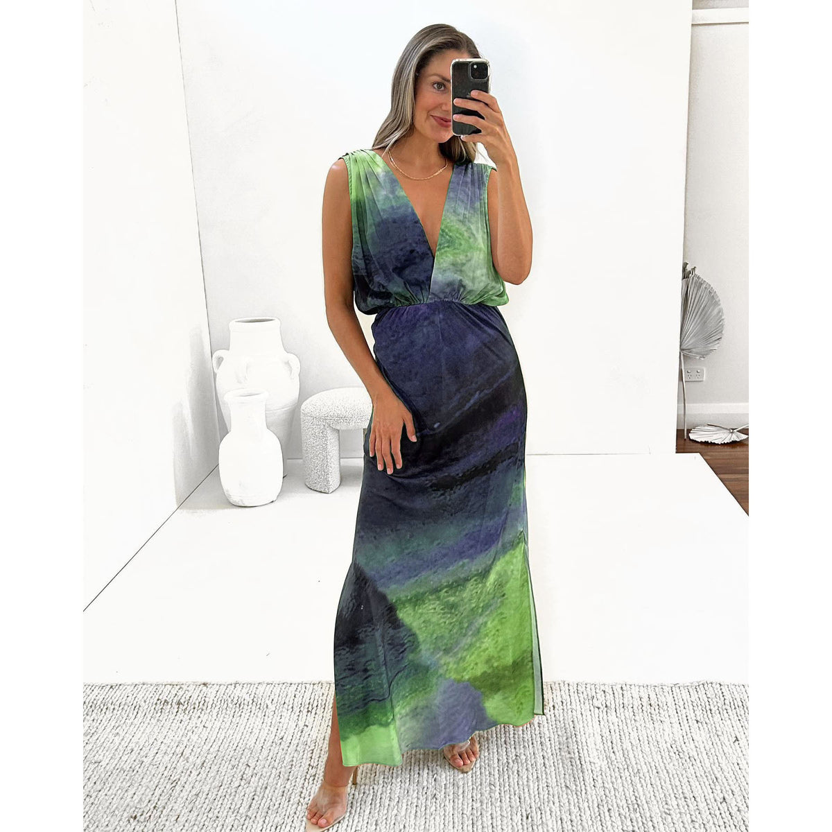 Women's Backless Split Maxi Dress