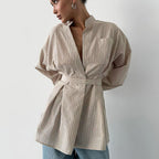 Striped Tie-Front Shirt