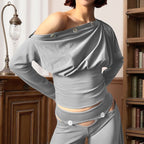 Women's Asymmetric Ruched One-Shoulder Top