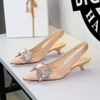 Women's Rhinestone Bow Satin Sandals