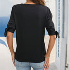 Women's Summer Women Hollow Out Cutout Out Shoulder Digging Black Top For Women
