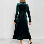 Women’s Velvet Ruffle Swing Party Dress