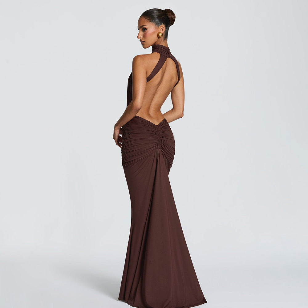 Women's Backless Halter Dress