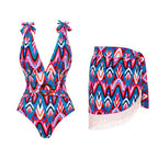 Conservative Printed One-piece Swimwear