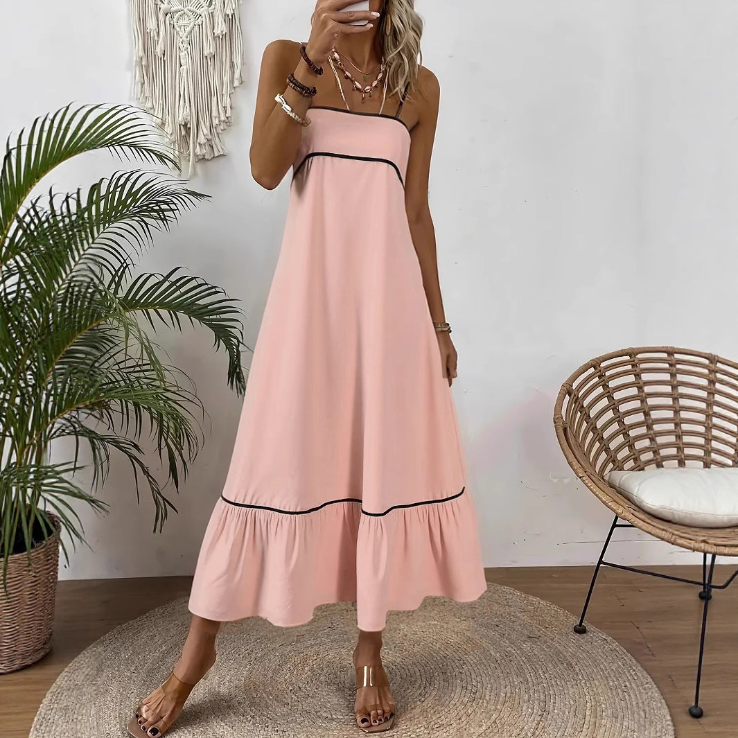 Cami Sweet Solid-Color Self Tie Dress