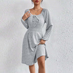 Minimalist Design Dress Casual All Matching High Waist A Line Dress