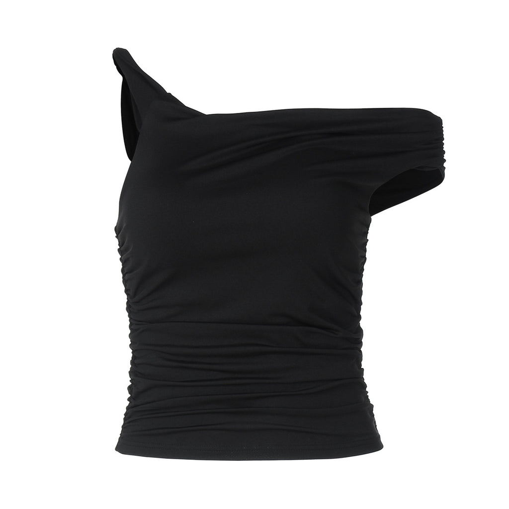 Women’s Asymmetric Ruched Crop Top