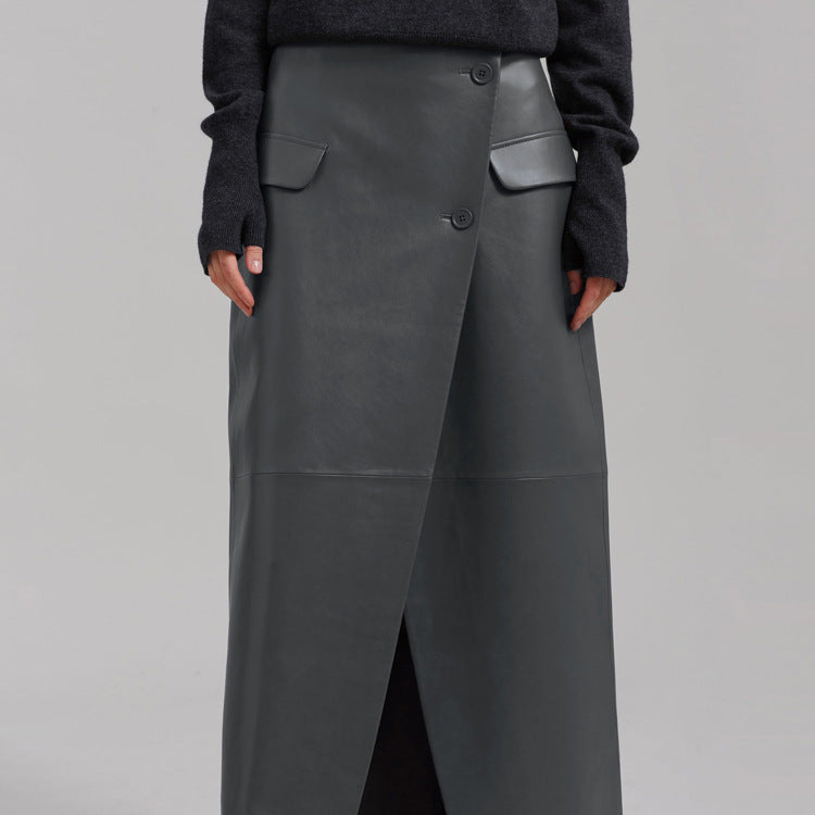 Faux Leather Maxi Skirt