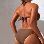 Split Halter Bikini Swimwear