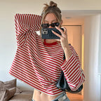 Women's 's Striped Crew-Neck Long-Sleeve T-Shirt