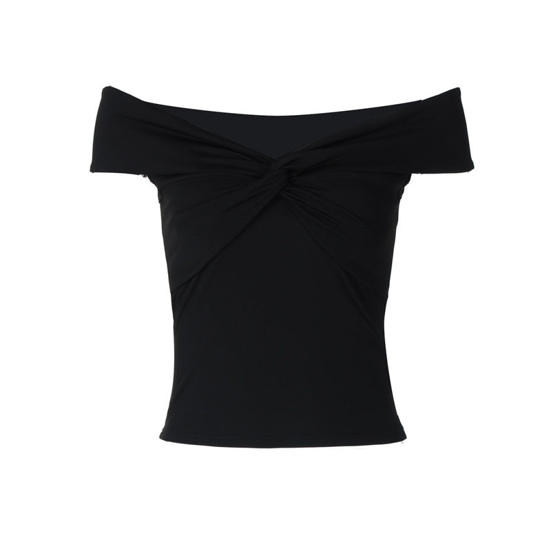 Women's Twisted Off-Shoulder Crop Top