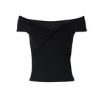Women's Twisted Off-Shoulder Crop Top