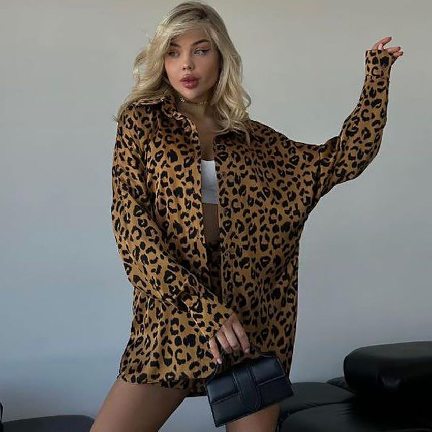 Summer Loose Cardigan Suitable for Daily Wear Women Artificial Silk Printed Long Sleeve Shorts Home Wear