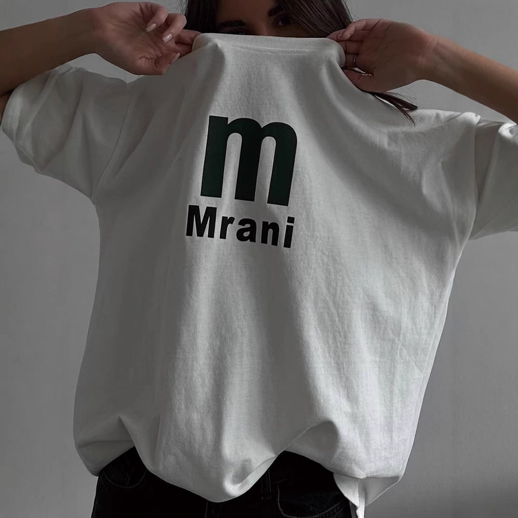 Women's Retro Simplicity Printed T Shirt Women Summer Loose Round Neck Cotton Short Sleeve Top