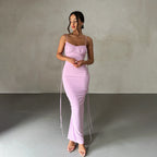 Dress Backless Pleated Evening Sleeveless Strap for