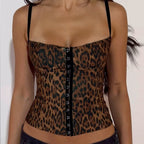 Women's Leopard-Print Sleeveless Backless Top
