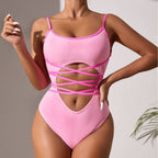 Contrast Color One-piece Swimwear