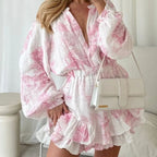 Lace Bell-Sleeve Top & Shorts Set