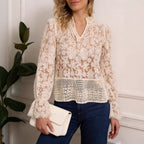 Women's Spring Summer Women Casual Elegant Spring Autumn Lace Patchwork Top