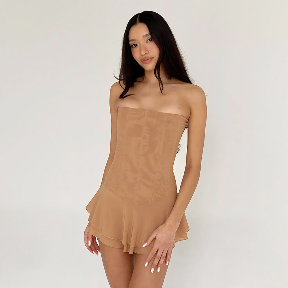 Strapless Lace Boned Bodycon Mini Dress