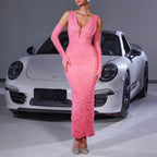 Pleated Milk Silk Side Slit Tight Women Clothes Trendy High End Beautiful Elegant Dress