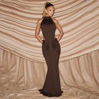Women's Backless Pleated Dress
