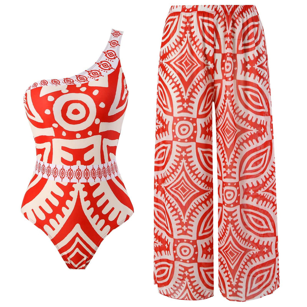 Conservative Belly One-piece Swimwear