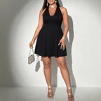 Women's Plus Size Halter Lace-Trim Dress
