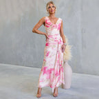 Women's Backless Floral Dress