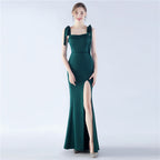 Women's Bridesmaid Satin Evening Dress