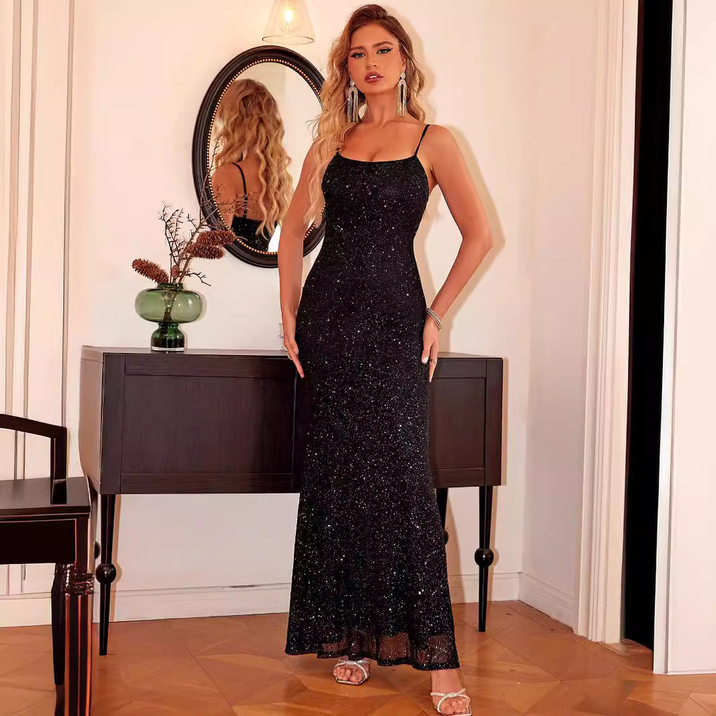 Women's Spaghetti-Strap Sequin Dress