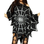 Women's Halloween Spider Web Cloak Arrival Festival Costume Party Cosplay Cape Top