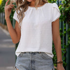 Women's Lace Stitching Short Sleeve Top