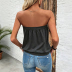 Summer Casual Pleated Tube Top Top Loose All Matching Slim