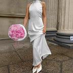 Women's Halter Silk Dress