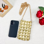 Women's Gold Beaded Crossbody Bag