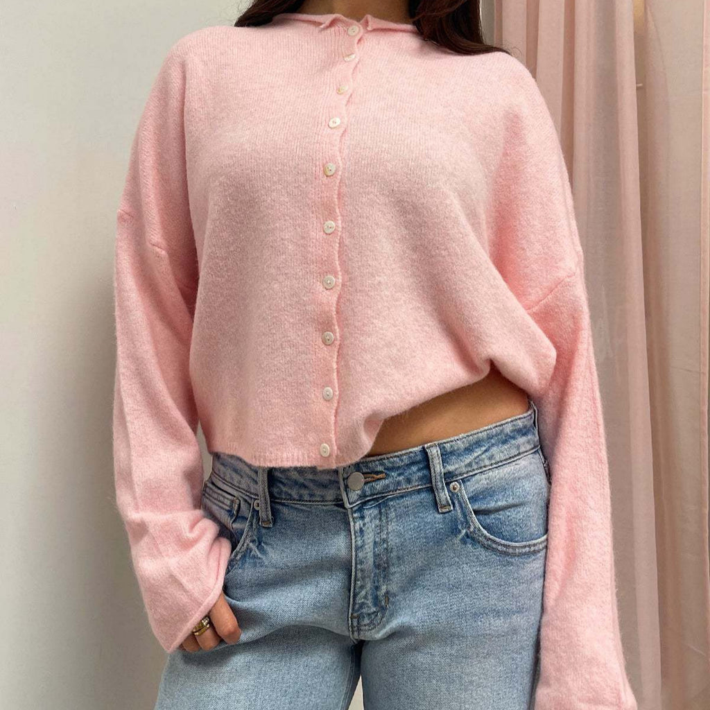 Women's Single-Breasted Bell-Sleeve Cardigan