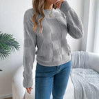 Women's Plaid Long-Sleeve Pullover Sweater