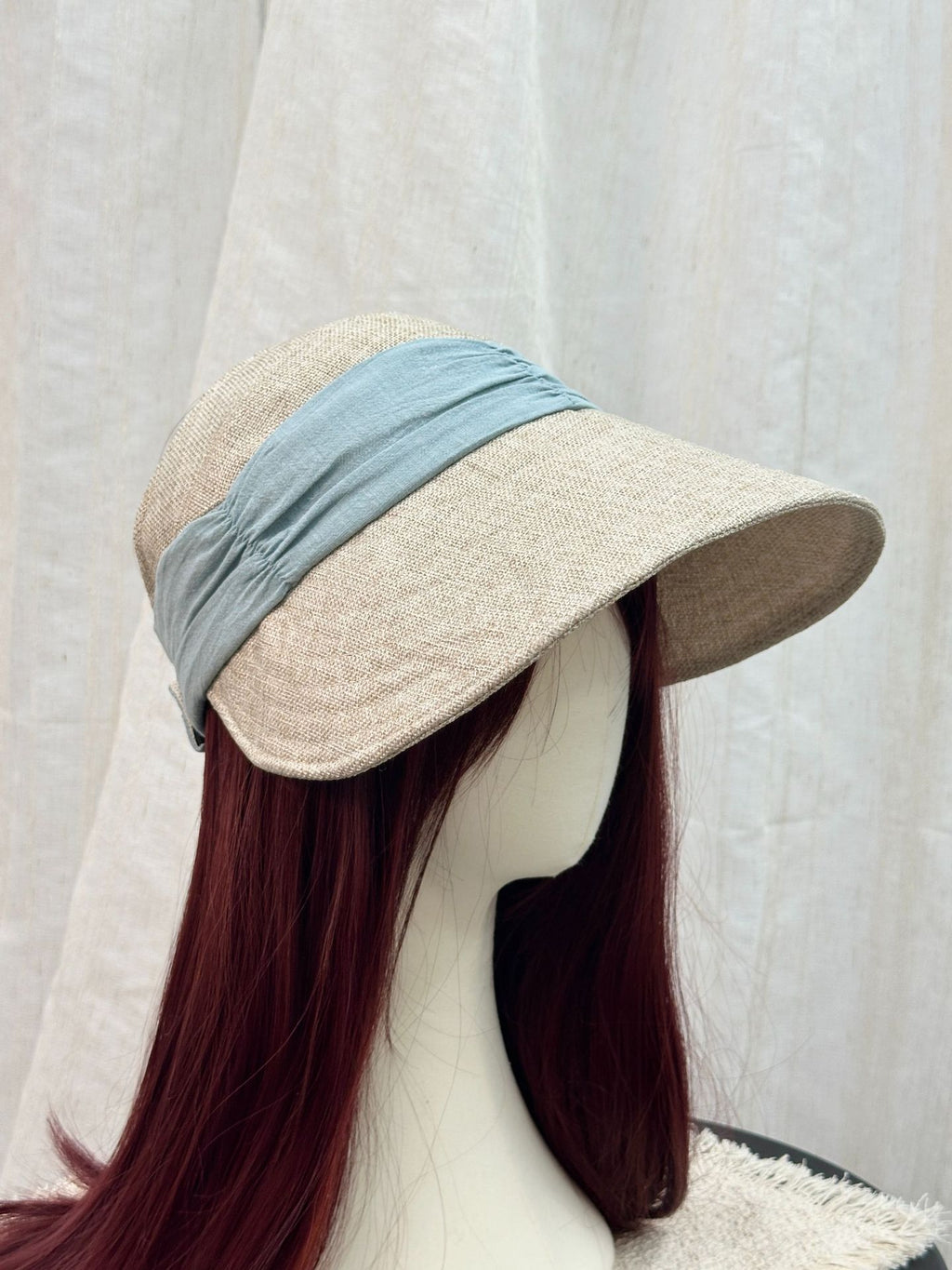 Oatmeal Color Blue Ribbon