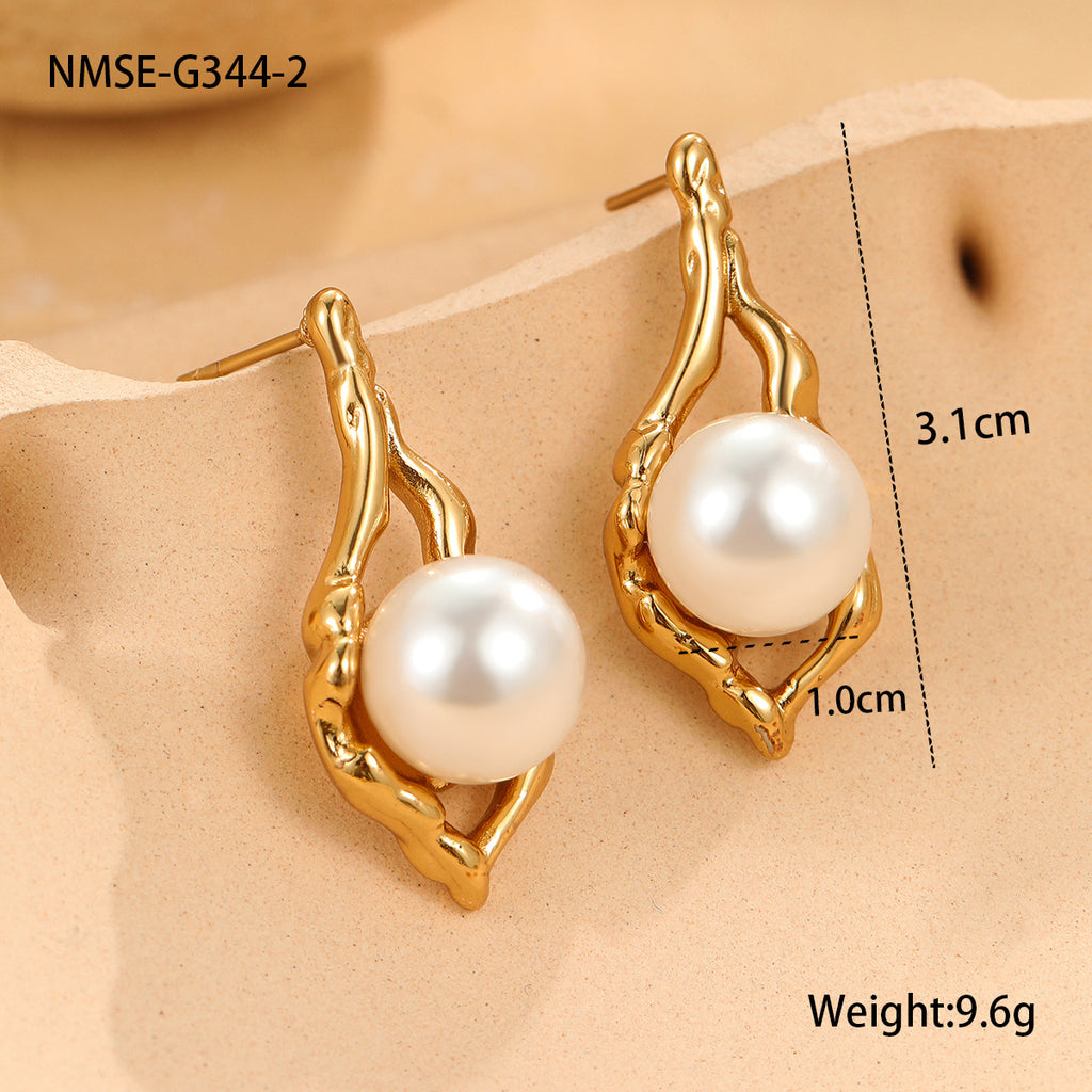 NMSE-G344-2 Irregular Pearl Earrings