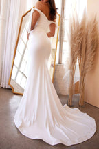 Women's Off-Shoulder High-Slit Evening Dress